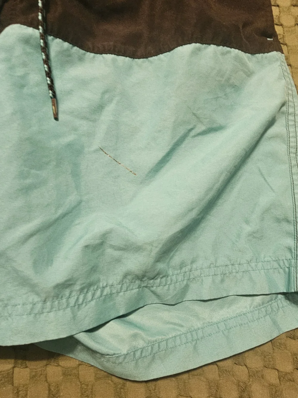 George Two-Tone Brown and Light Blue Swim Trunks